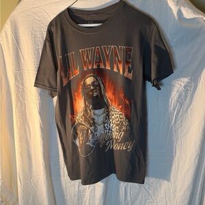 Lil Wayne grey and red graphic tee